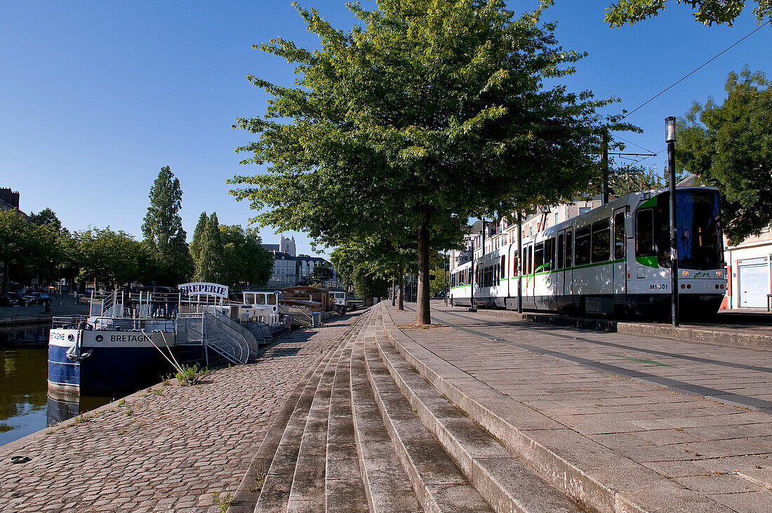 France, Loire Atlantique, Nantes, European Green Capital 2013, the district of Erdre, the tramway