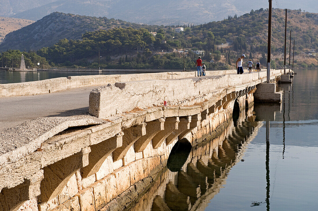 Greece, Ionian Islands, Cephalonia Island (Kefallonia), Argostoli capital of the Island, Bosset Bridge (Bridge of English) of 1810