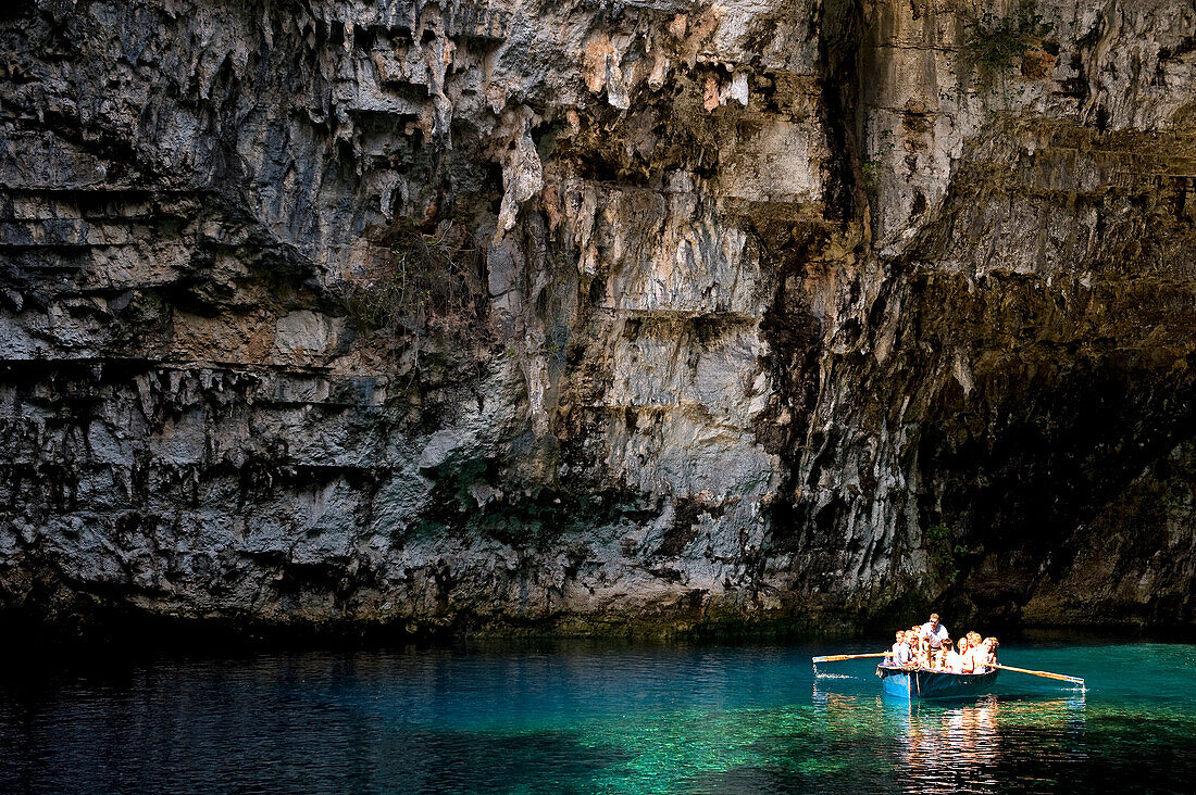 Greece, Ionian Islands, Cephalonia Island (Kefallonia), the Melissani underground lake around Sami