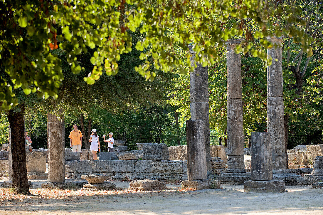 Greece, Peloponnese Region, Olympia, listed as World Heritage by UNESCO, the Palestra
