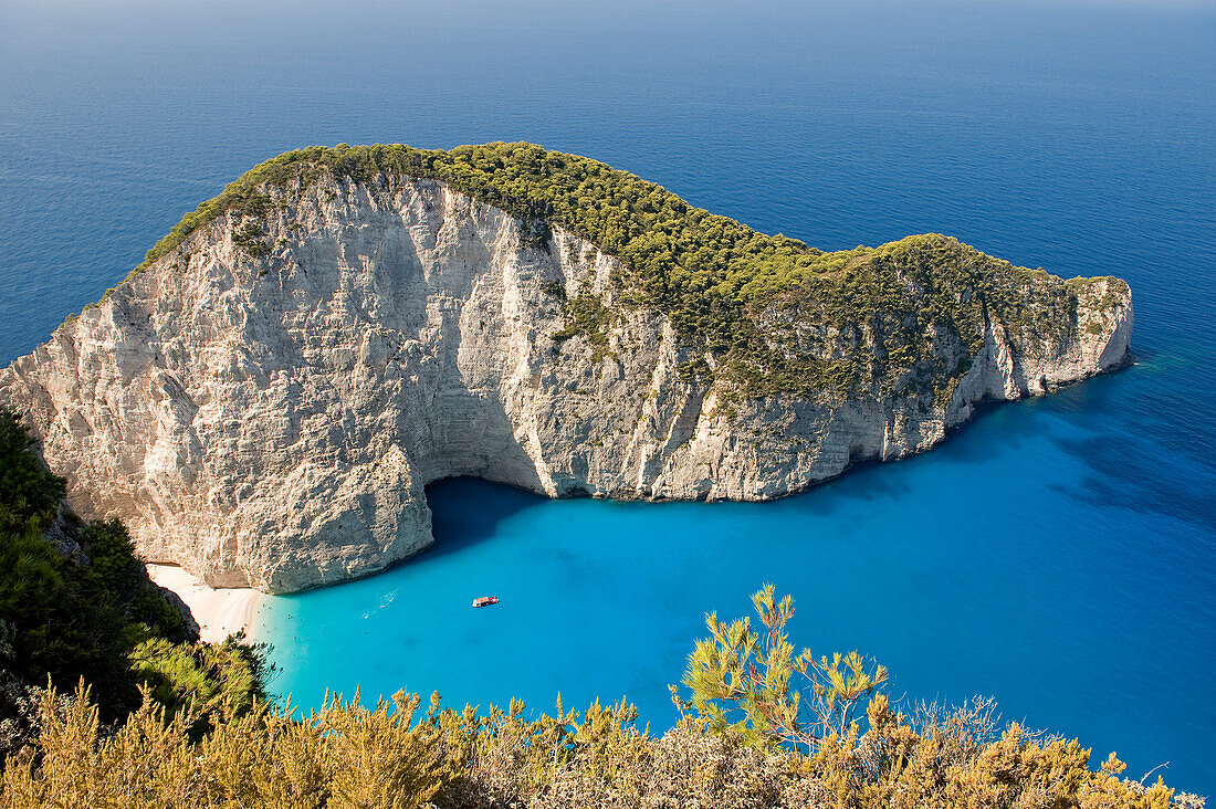 Greece, Ionian Islands, Zante Island (Zakynthos), the Western Coast, Sinking Bay (Navaghio Bay)