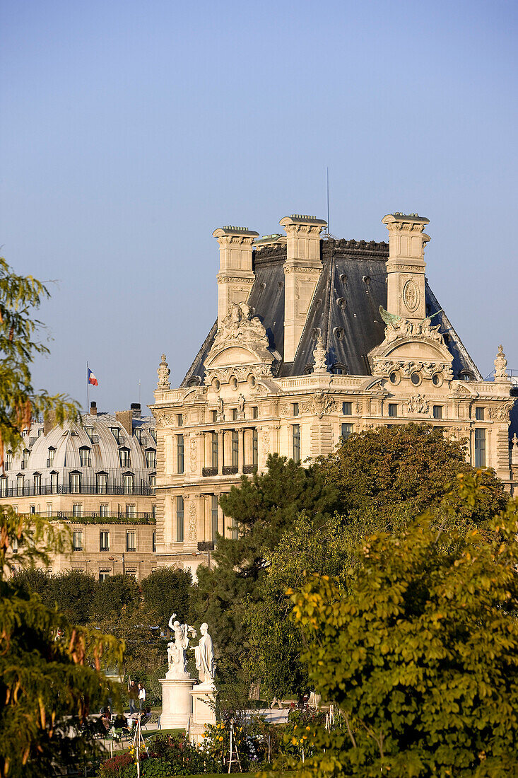 France, Paris, area listed as World Heritage by UNESCO, Tuileries gardens and musee du Louvre