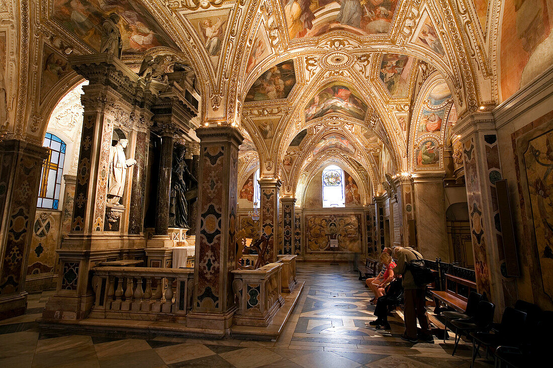 Italy, Campania, Amalfi Coast, listed as World Heritage by UNESCO, Amalfi, Sant' Andrea Cathedral on Piazza Duomo, crypt where the St Andrew's relics are kept