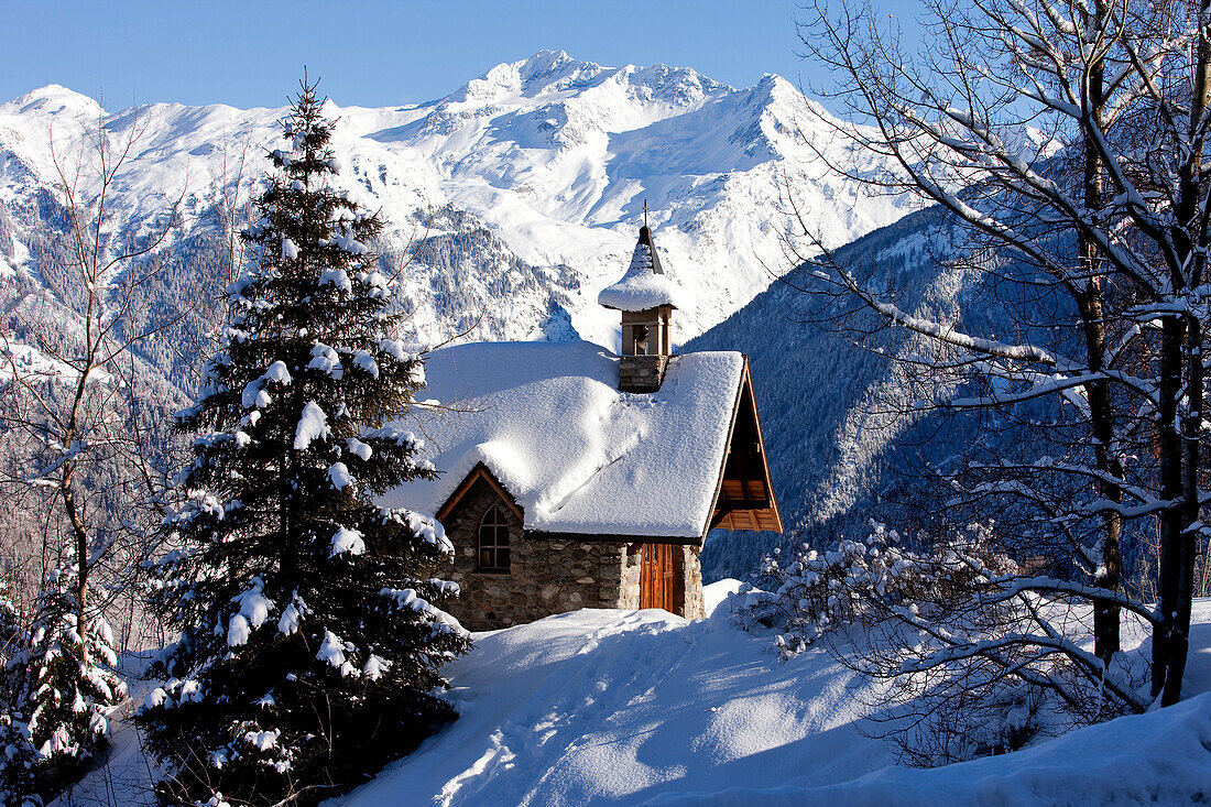 France, Savoie, Tarentaise, Massif de la Vanoise, Courchevel 1550, Chapelle du Cure d'Ars (Ars Priest's Chapel)