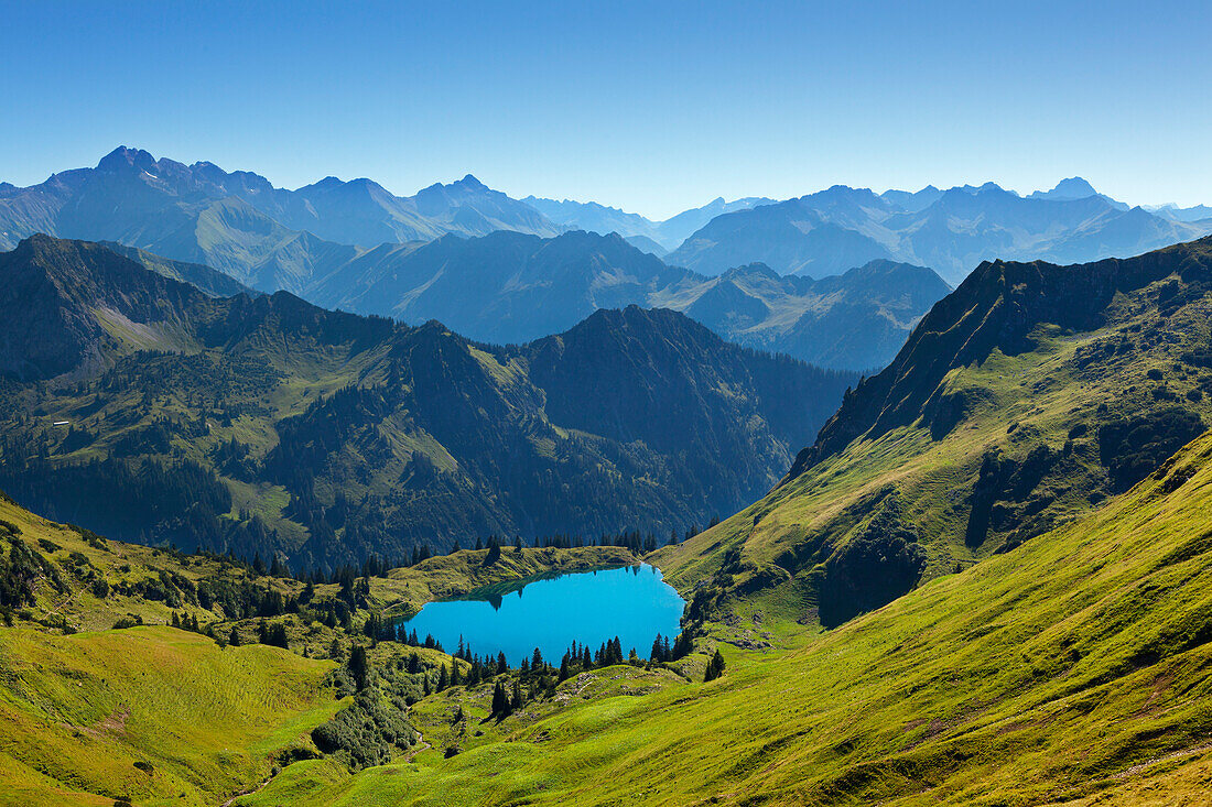 Seealpsee am Nebelhorn, bei Oberstdorf, Allgäuer Alpen, Allgäu, Bayern, Deutschland