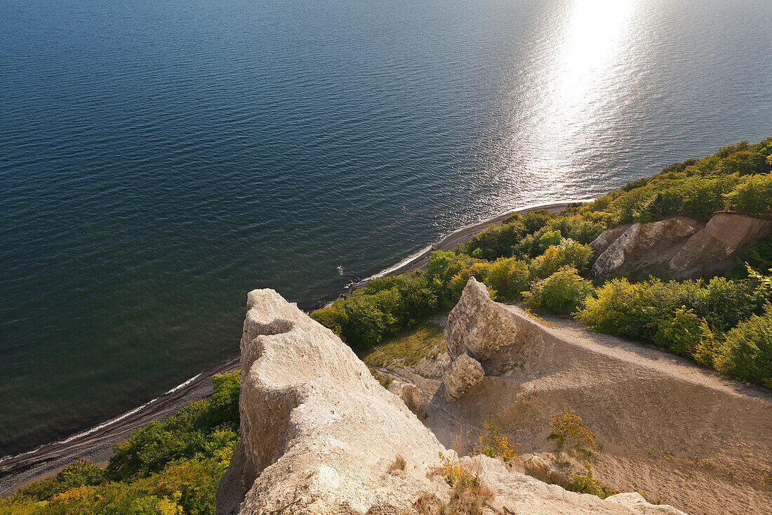 chalk cliffs, Viktoriasicht, Jasmund national park, Ruegen, Baltic Sea, Mecklenburg-West Pomerania, Germany