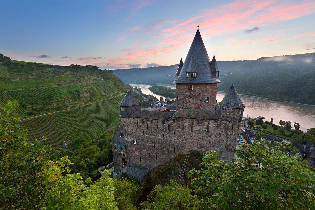 Stahleck castle, Bacharach, Rhine river, Rhineland-Palatinate, Germany