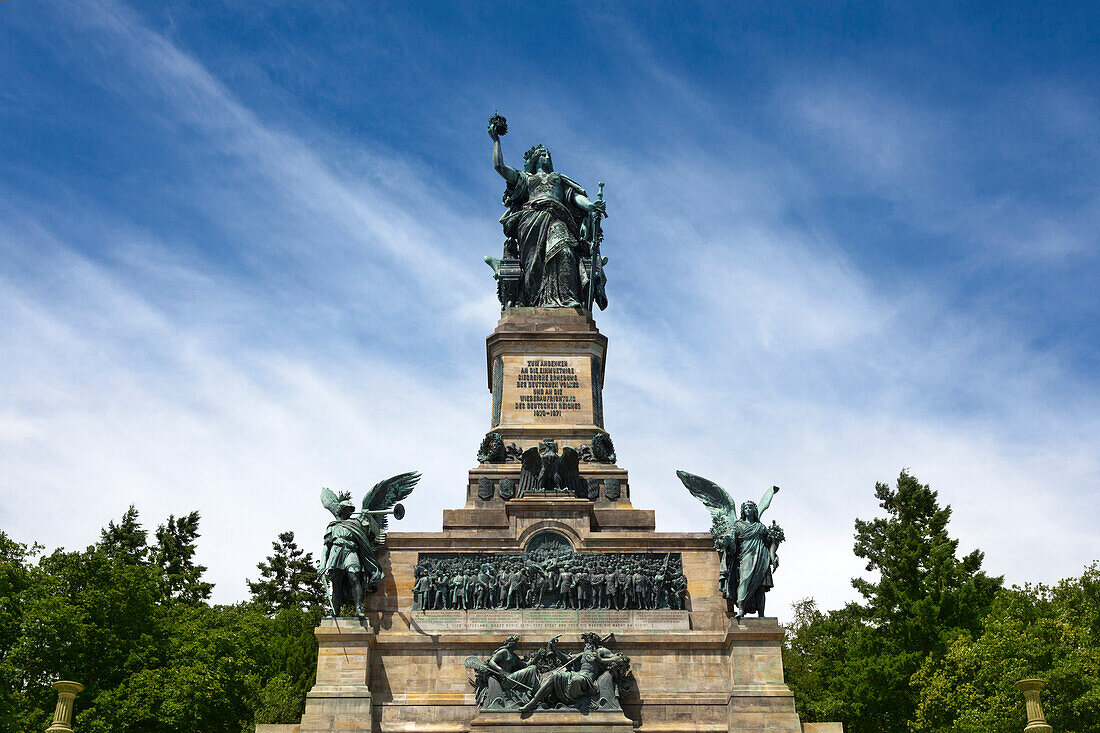 Niederwald memorial, near Ruedesheim, Rhine river, Hesse, Germany