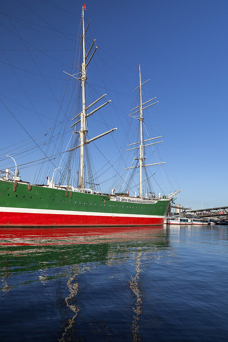 Sailing ship Rickmer Rickmers in port of Hamburg, Hanseatic City Hamburg, Northern Germany, Germany, Europe