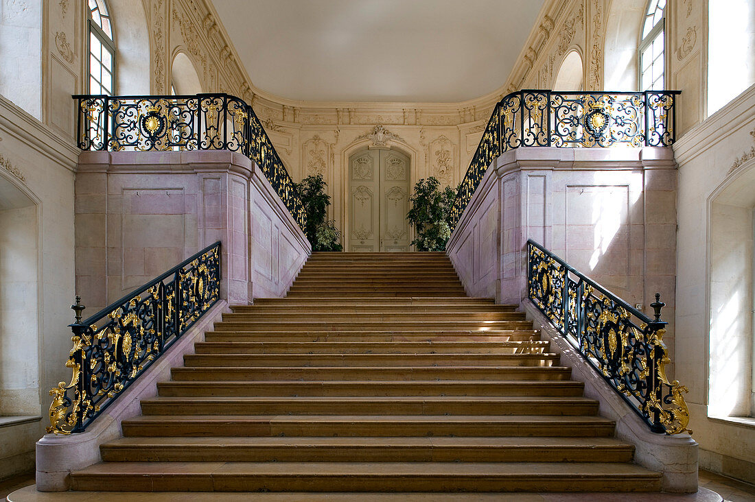 France, Cote d'Or, Dijon, Palais des Ducs, staircase leading to the Salle des Etats de Bourgogne