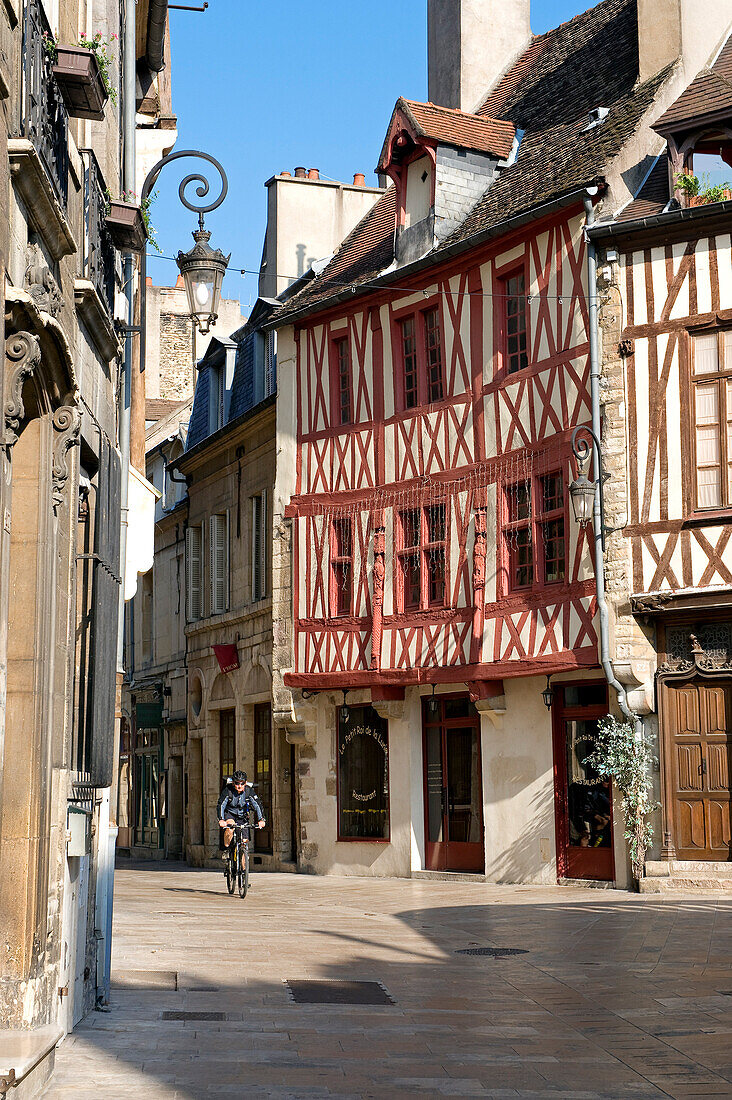 Frankreich, Côte d'Or, Dijon, Fachwerkhaus an der Ecke von Vauban und der Rue Amiral Roussin (Amiral Roussin Street) (Amiral Roussin Street)