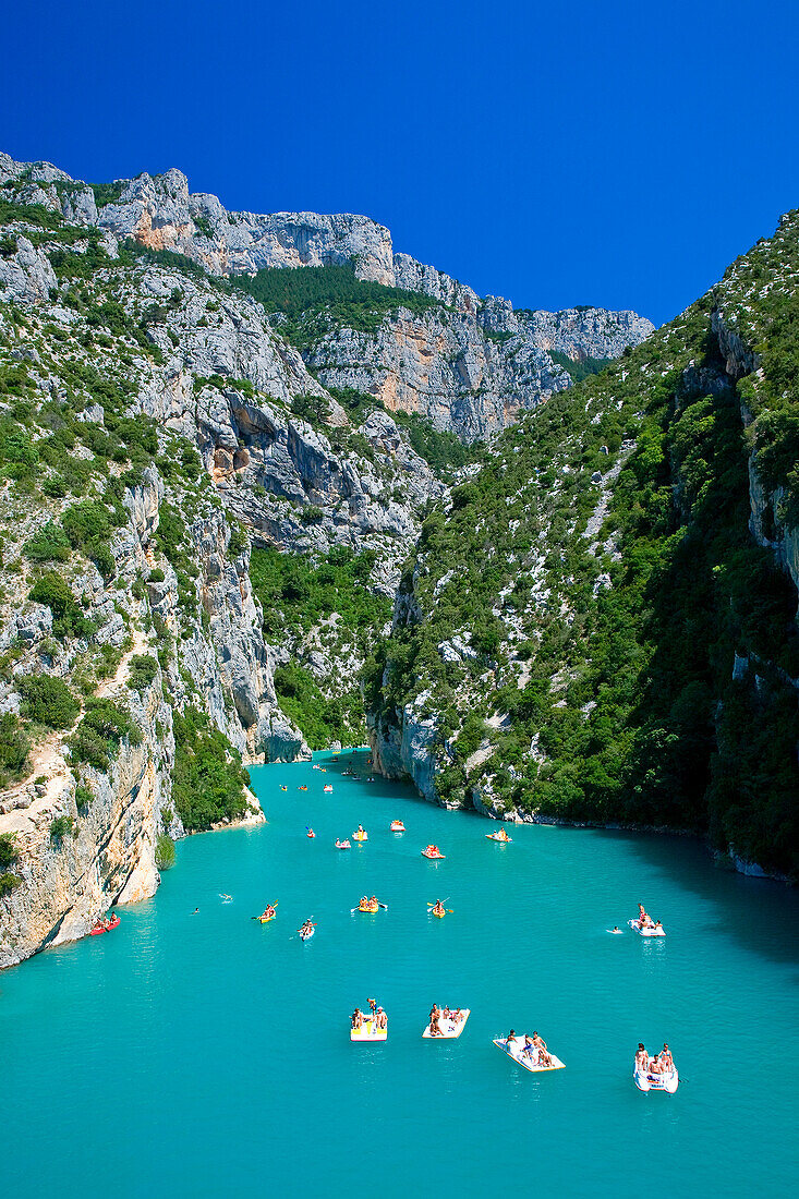 France, Alpes de Haute Provence, Verdon Regional Natural Park, Gorges du Verdon, Sainte Croix Lake
