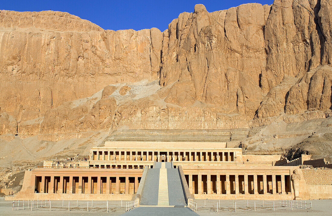 Ägypten, oberes Ägypten, Niltal, Umgebung von Luxor, Theben Nekropole als Weltkulturerbe der UNESCO, westlichen Bereich, Deir el-Bahari, Hatschepsut-Tempel