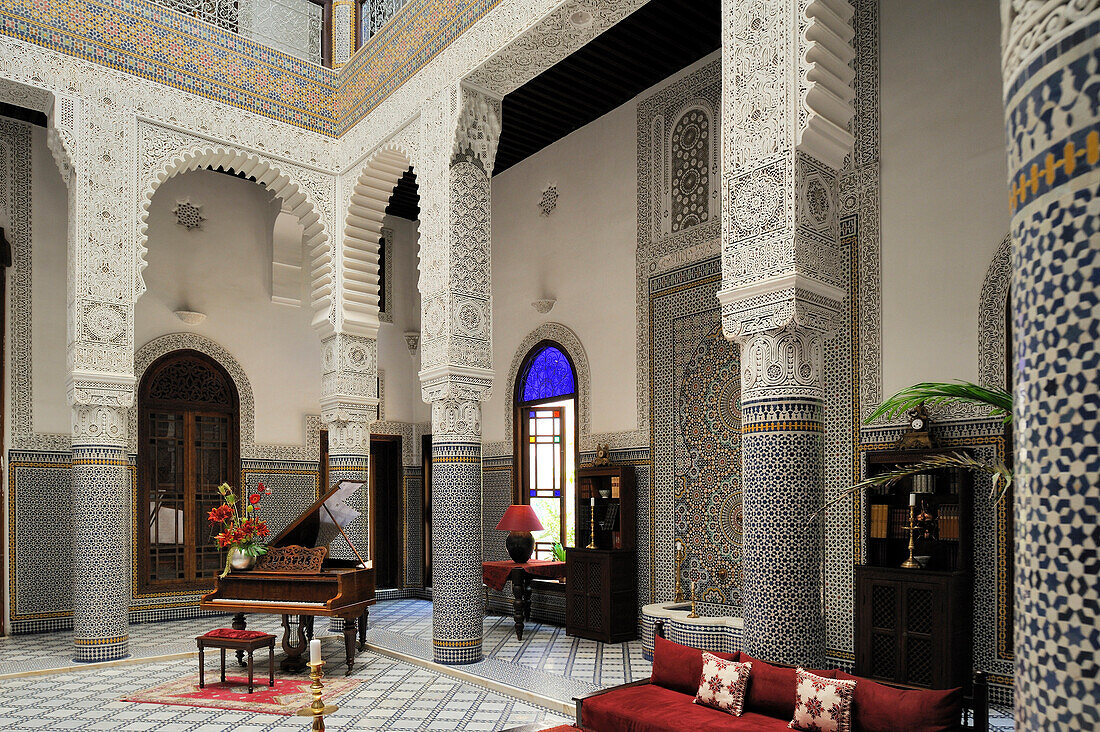 Marokko, dem Mittleren Atlas, Fez, Imperial City Fes El Bali, Medina als Weltkulturerbe der UNESCO, Riad Fes Luxushotel