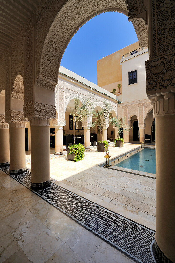 Marokko, dem Mittleren Atlas, Fez, Imperial City Fes El Bali, Medina als Weltkulturerbe der UNESCO, Riad Fes Luxushotel