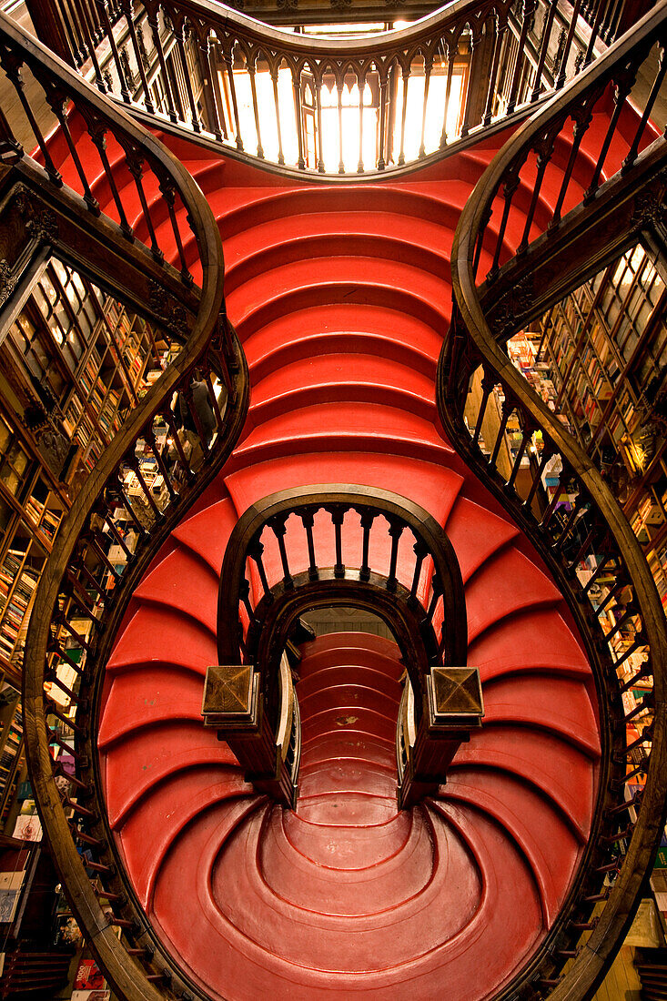 Portugal, Norte region, Porto, Lello Library stair