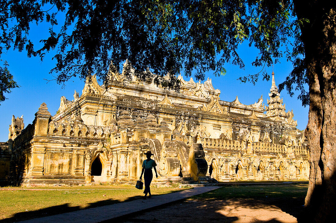 Myanmar (Burma), Mandalay Division, Ava, Kyaung Me Nu Ok Monastery, built in 1822 and made of brick and stucco by Meh Nu