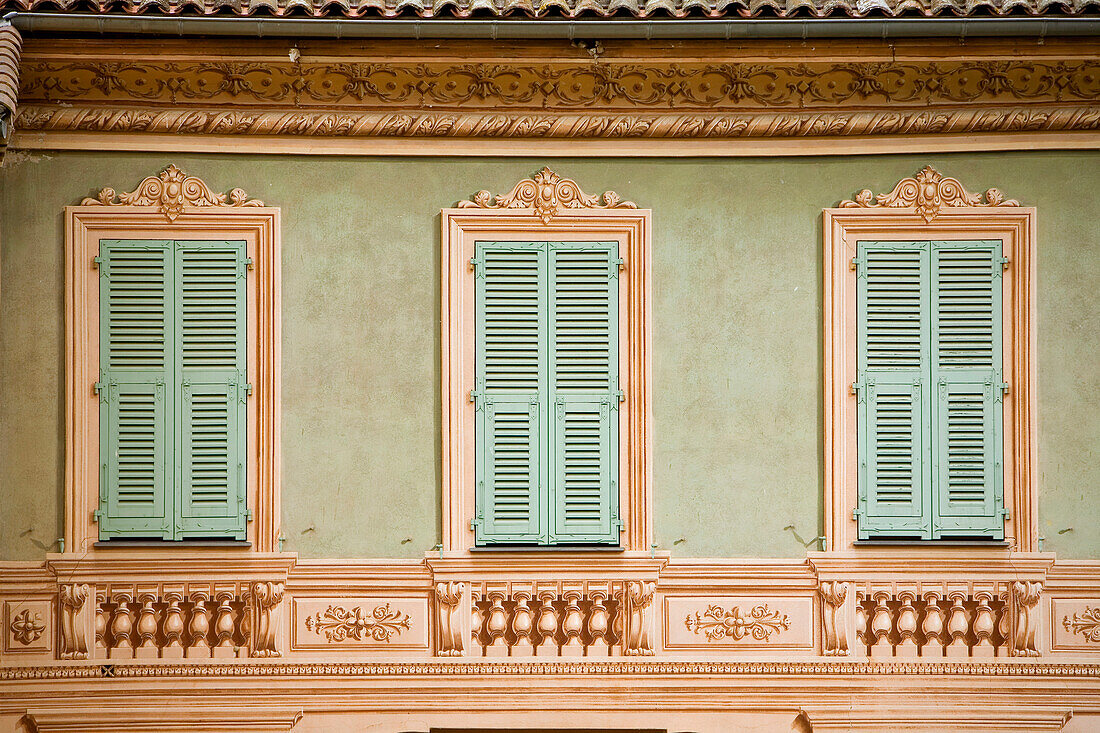 Frankreich, Alpes Maritimes, Bevera Tal, Sospel, Detail der Fassade