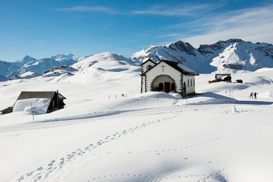 verschneite Winterlandschaft, Melchsee-Frutt, Kanton Obwalden, Schweiz