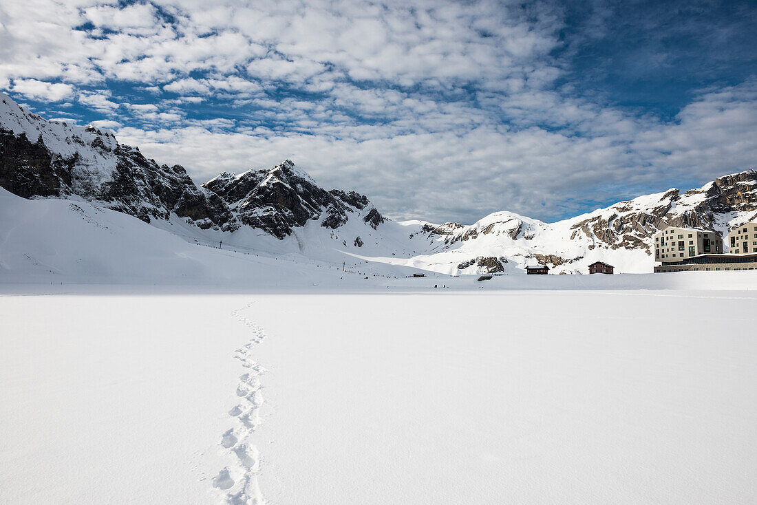 snowy winter landscape, Melchsee-Frutt, Canton of Obwalden, Switzerland