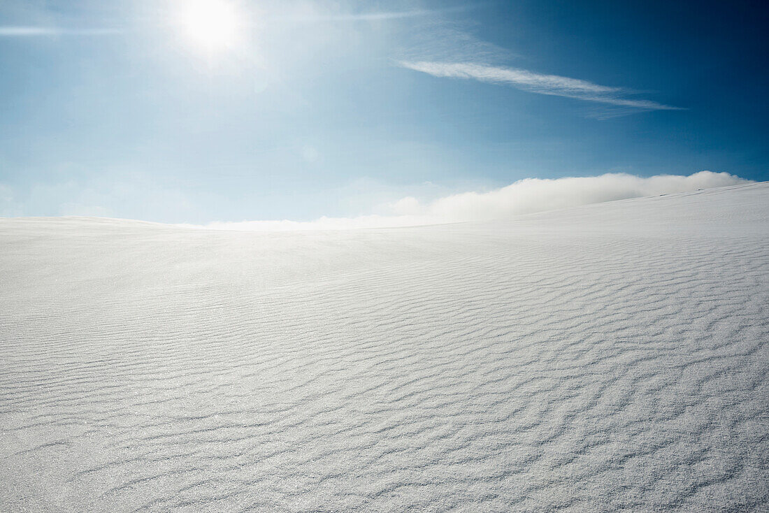 Schneeverwehungen, Schauinsland, Freiburg im Breisgau, Schwarzwald, Baden-Württemberg, Deutschland