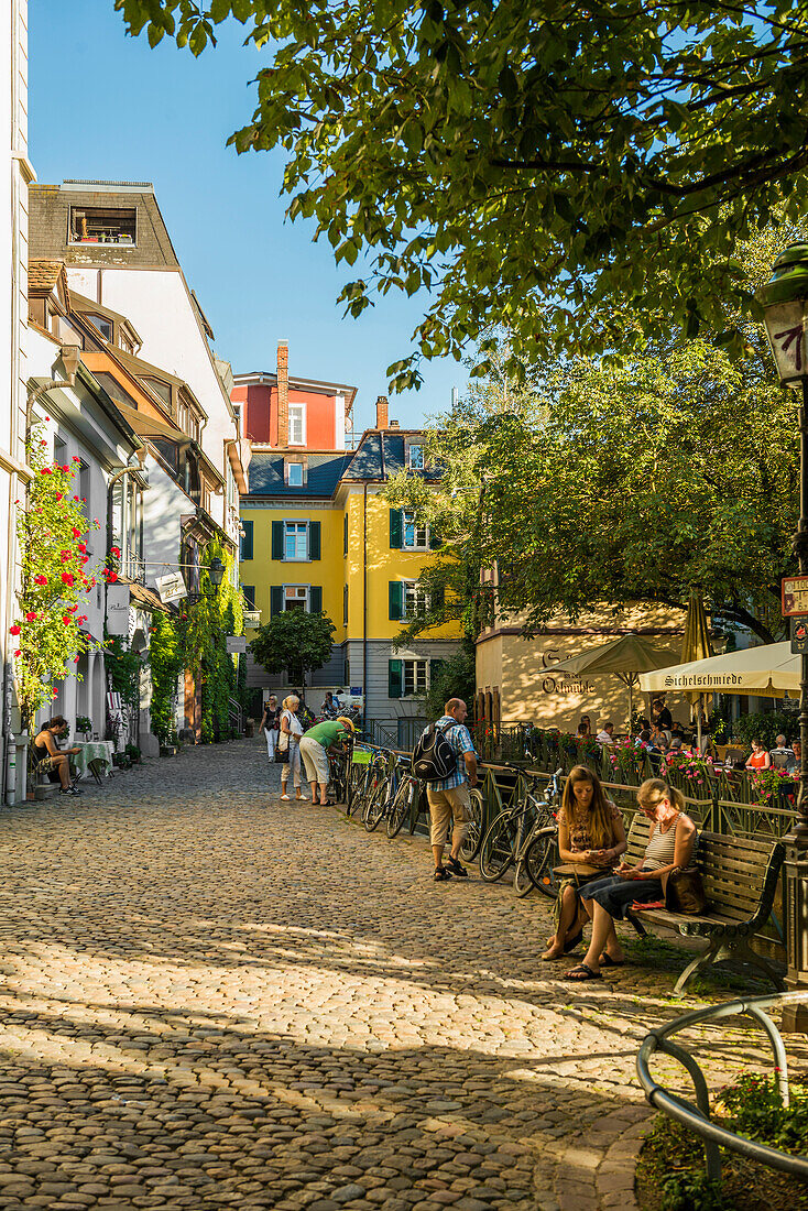 Fischerau, Altstadt, Freiburg im Breisgau, Schwarzwald, Baden-Württemberg, Deutschland