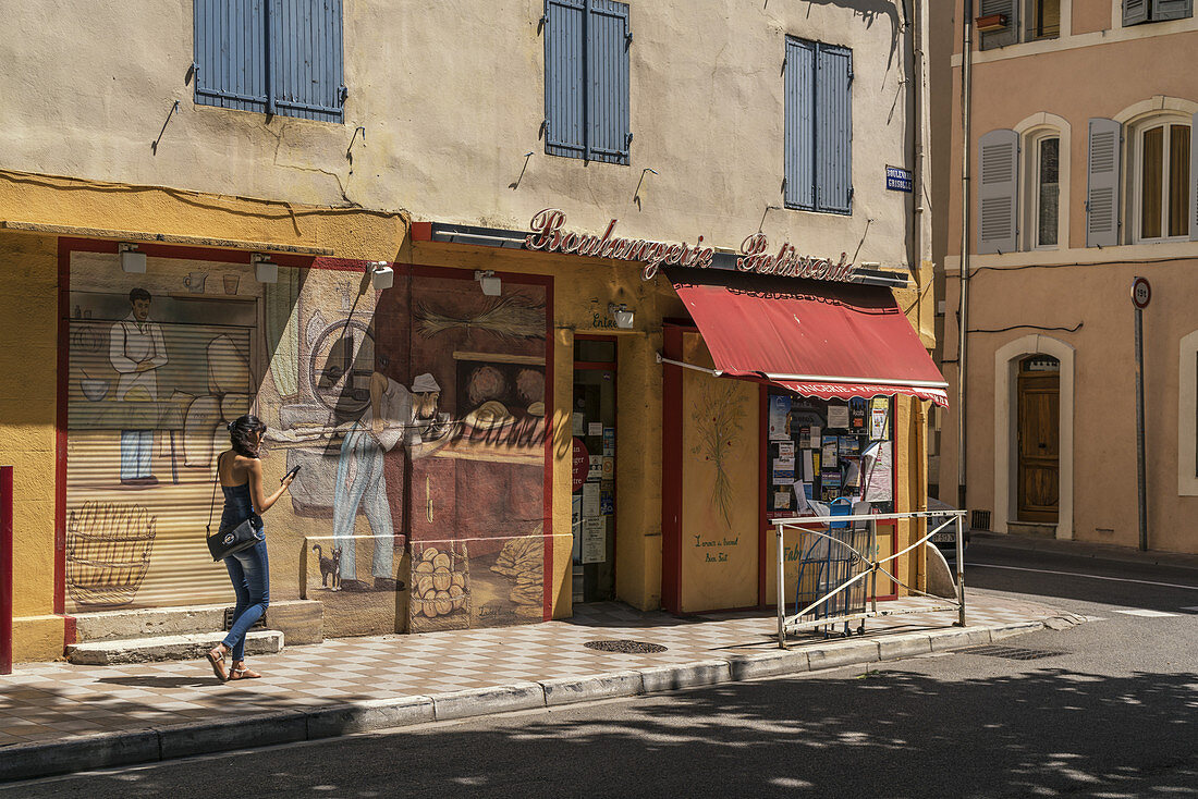 Boulangerie, Wall panting, Barjols, Var,  Provence, France