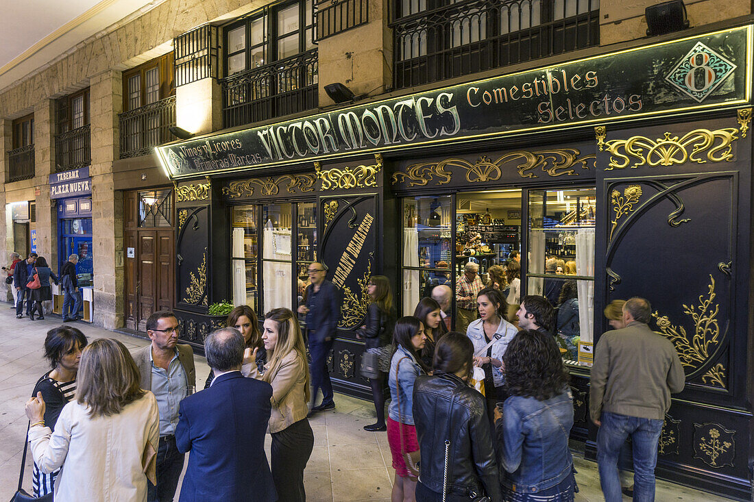 The historic Victor Montes restaurant in Plaza Nueva, Bilbao, Basque Country, Spain