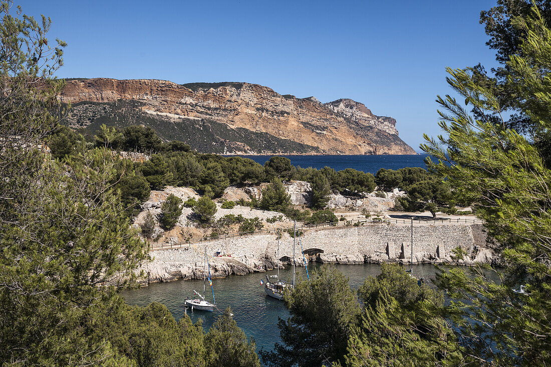 Port Miou, Calanques, Cliff, Cap Canaille,  Cassis,  Provence, France