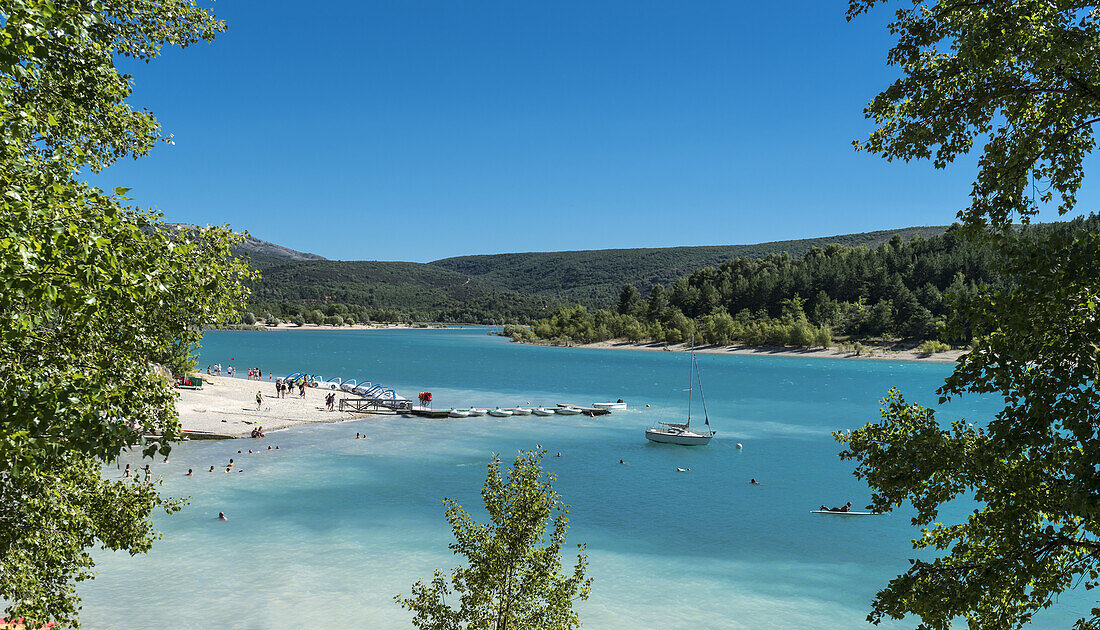 Lac de ste Croix, St Croix Lake. Provence, Gorges du Verdon , Provence-Alpes-Cote-dÂ´Azur, France,  Europe