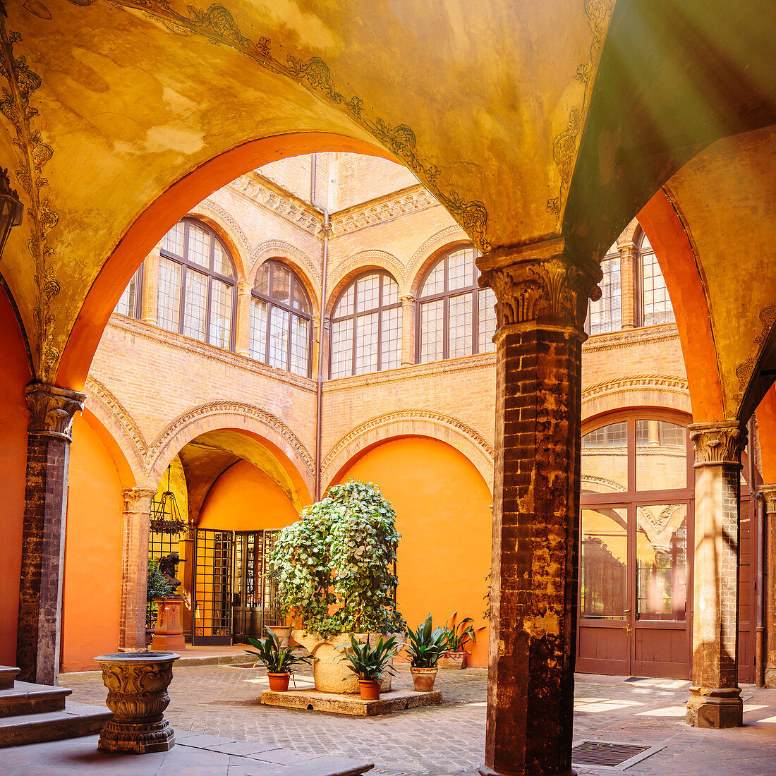 Courtyard in Bologna, Emilia-Romagna, Italy