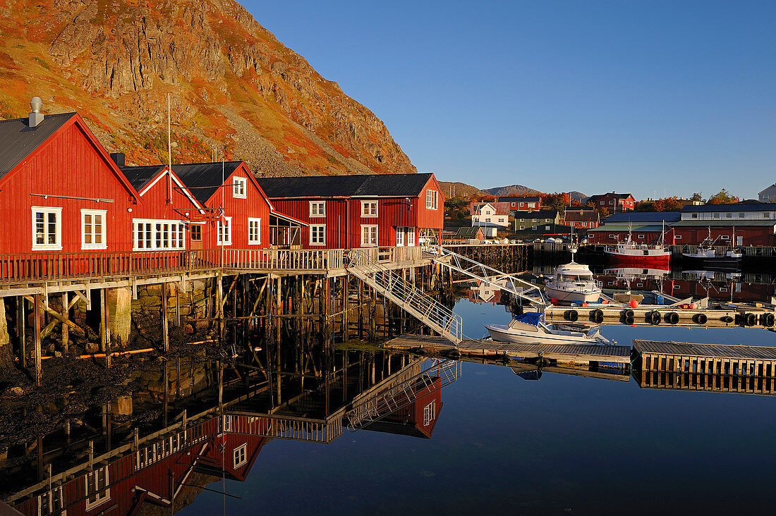 Norway, Nordland County, Lofoten Islands, Vestvagoy Island, Ballstad harbour