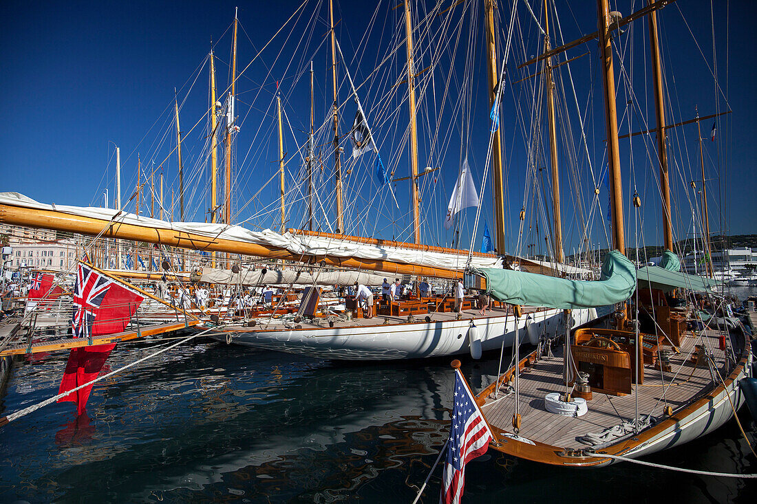 'Classic Sailing Regatta ''Régates Royales'', Old Port of Cannes, Cotes d'Azur, France'