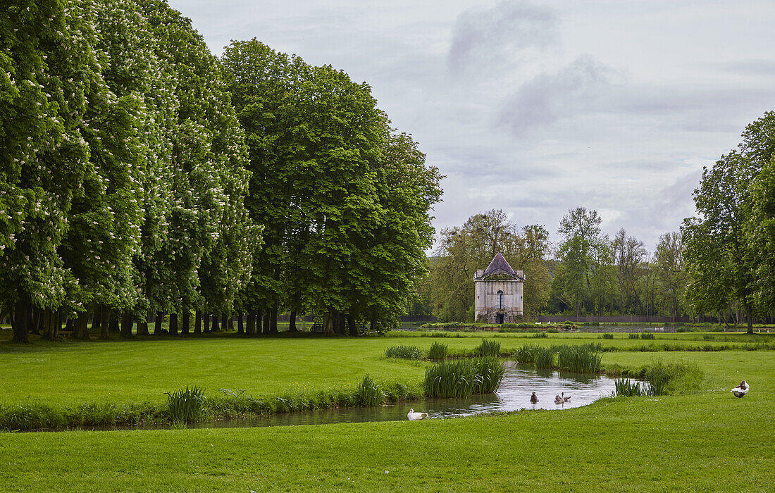 Schloßpark in Ancy-le-Franc am Canal de Bourgogne , Dept. Yonne , Region Burgund , Frankreich , Europa