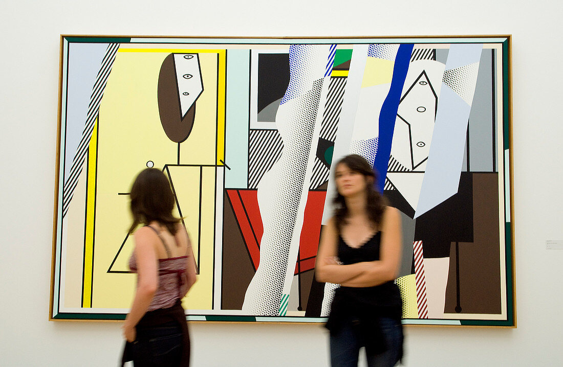 Deutschland, Berlin, Hamburger Bahnof, Invalidenstraße 50-51, umgewandelt ehemaligen Bahnhof in Museum für Moderne Kunst vom Architekten Josef Paul Kleinhues, Malerei Reflexionen über the'Artist Studio von Roy Lichtenstein (1989)