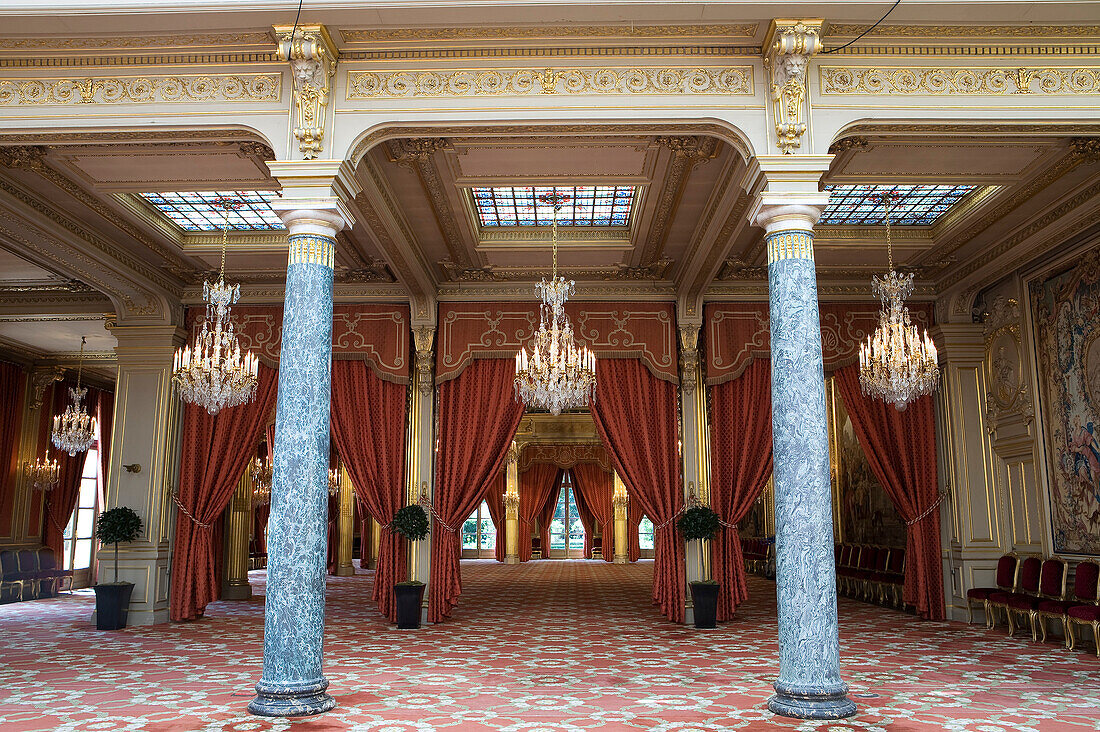 France, Paris, the reception hall of the Palais de l'Elysee, headquarters of the Presidency of the French Republic