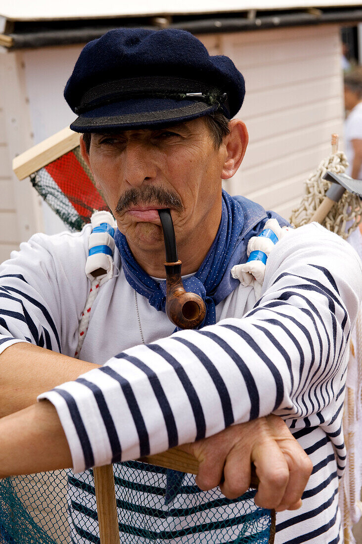 France, Somme, Mers les Bains, la Fête des Baigneurs (Swimmers festival), portrait