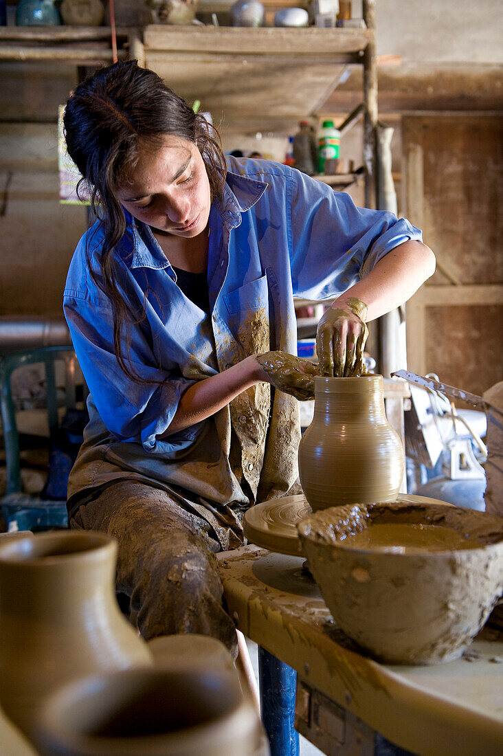 France, Yonne, Ratilly, the castle, Laure Bazire is a potter installed at the castle