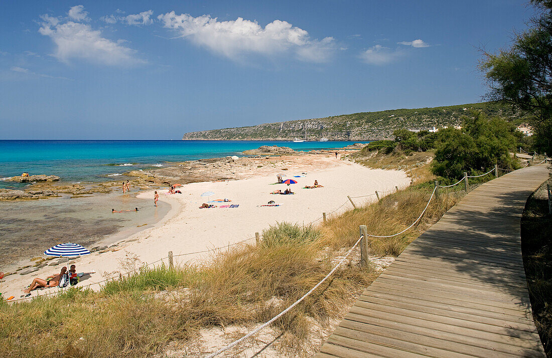 Spain, Balearic Islands, south of Ibiza island, Formentera island, Es Calo beach