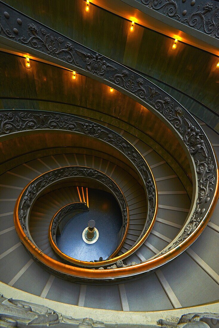 Vatican, Spiral stairs, Giuseppe Momo spiral staircase, Vatican Museums, Vatican City, Rome Lazio, Italy