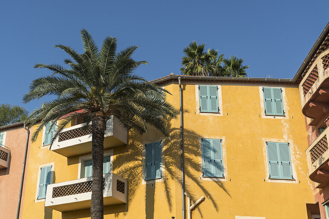 Colorful facades, Villefranche sur mer, Cote d Azur, South of France