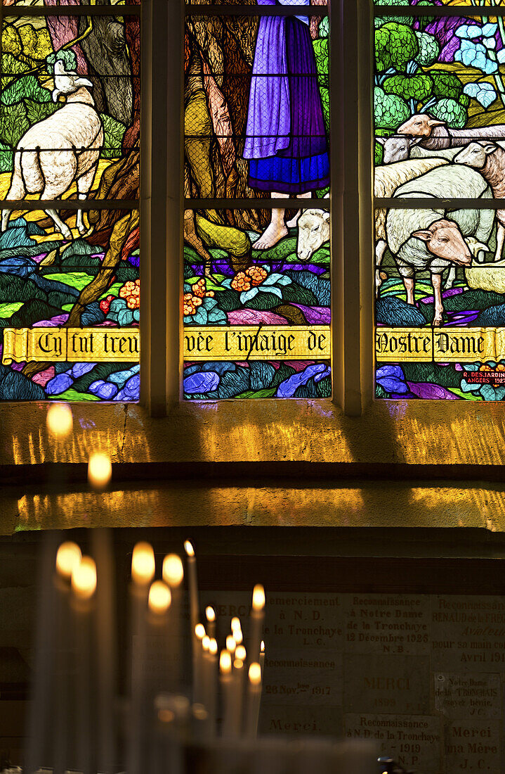 Detail of church interior, Rochefort-en-Terre Village, Bretagne, France