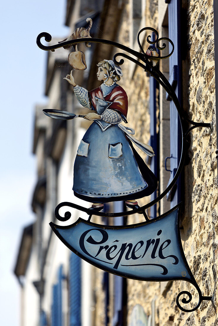 Creperie, Rochefort-en-Terre, Bretagne, Frankreich