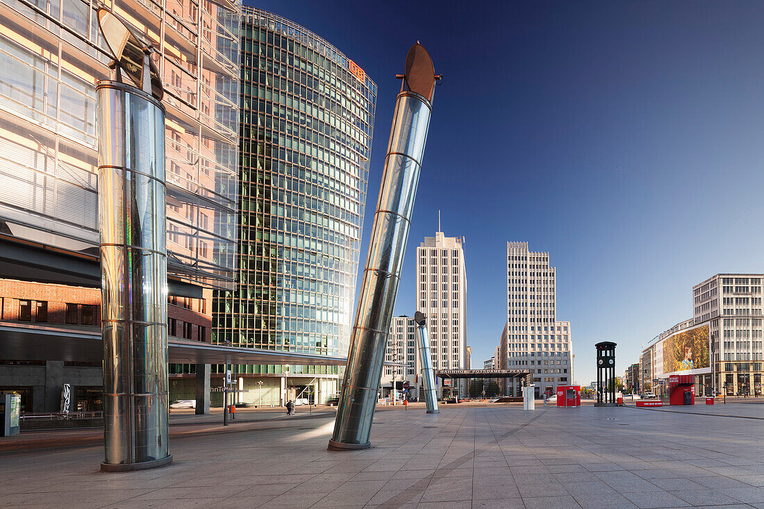 Potsdamer Platz Square with DB Tower, Berlin Mitte, Berlin, Germany, Europe