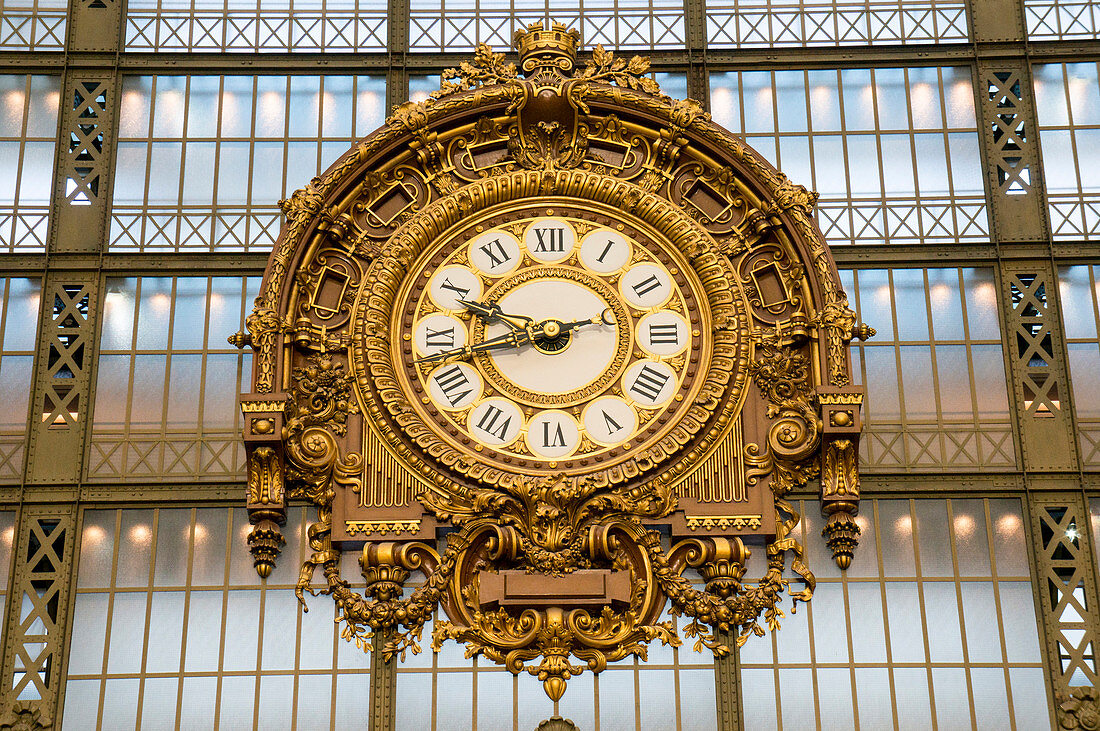 Clock, Musee d'Orsay, Paris, France, Europe
