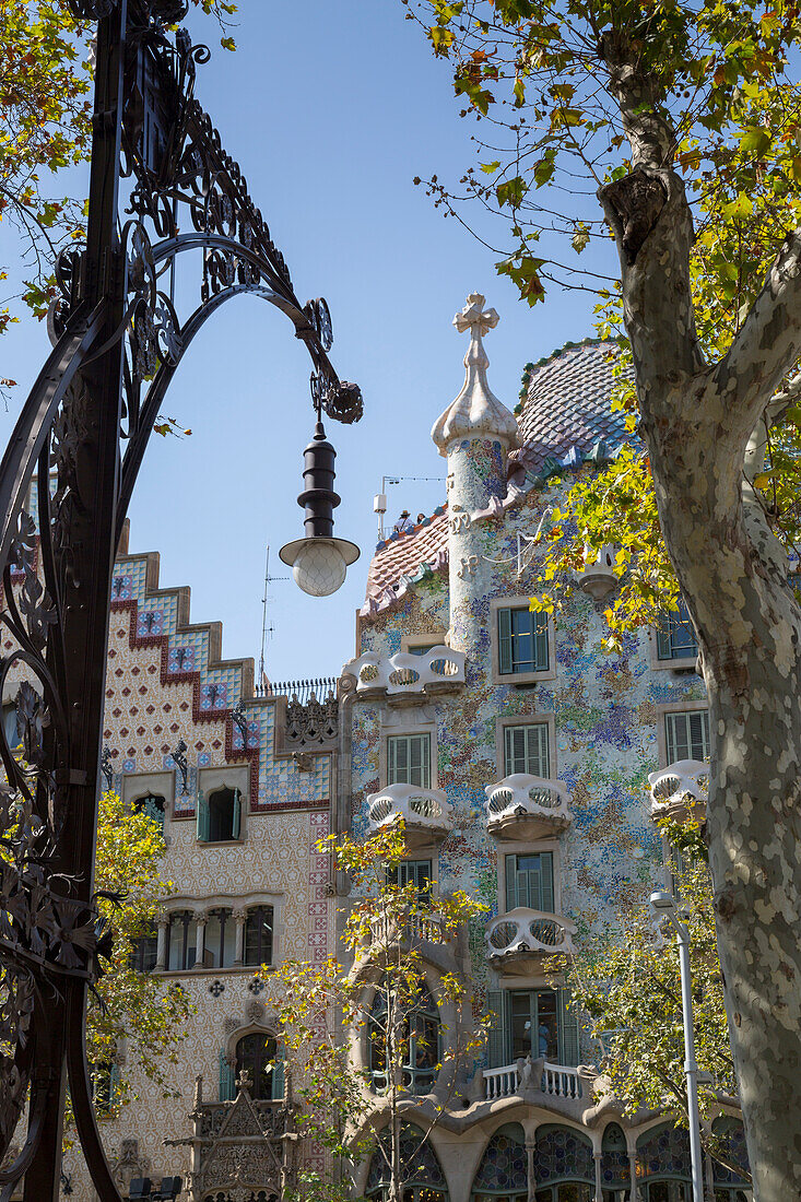 Antoni Gaudi's Casa Batllo building, UNESCO World Heritage Site, Barcelona, Catalonia, Spain, Europe