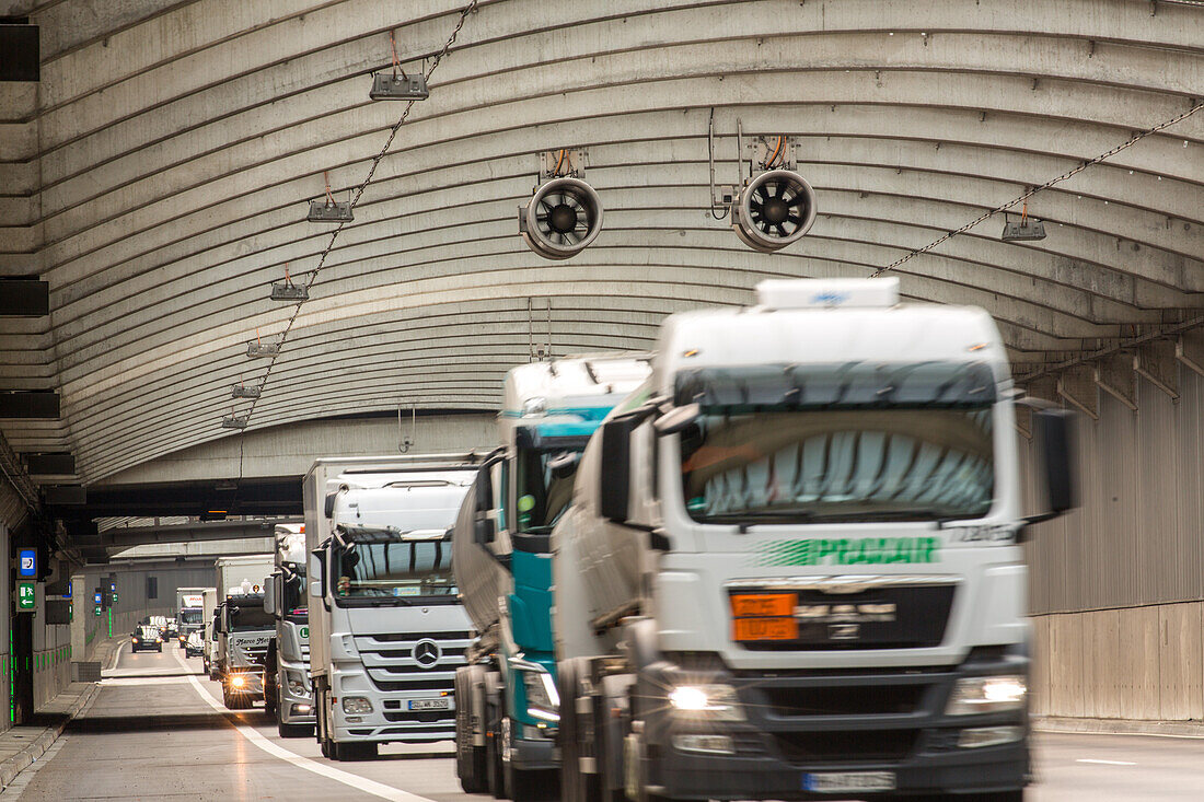 German Autobahn, noise barrier walls and roofing, enclosure, glass tunnel, motorway, highway, freeway, speed, speed limit, traffic, infrastructure, trucks, Cologne, Germany