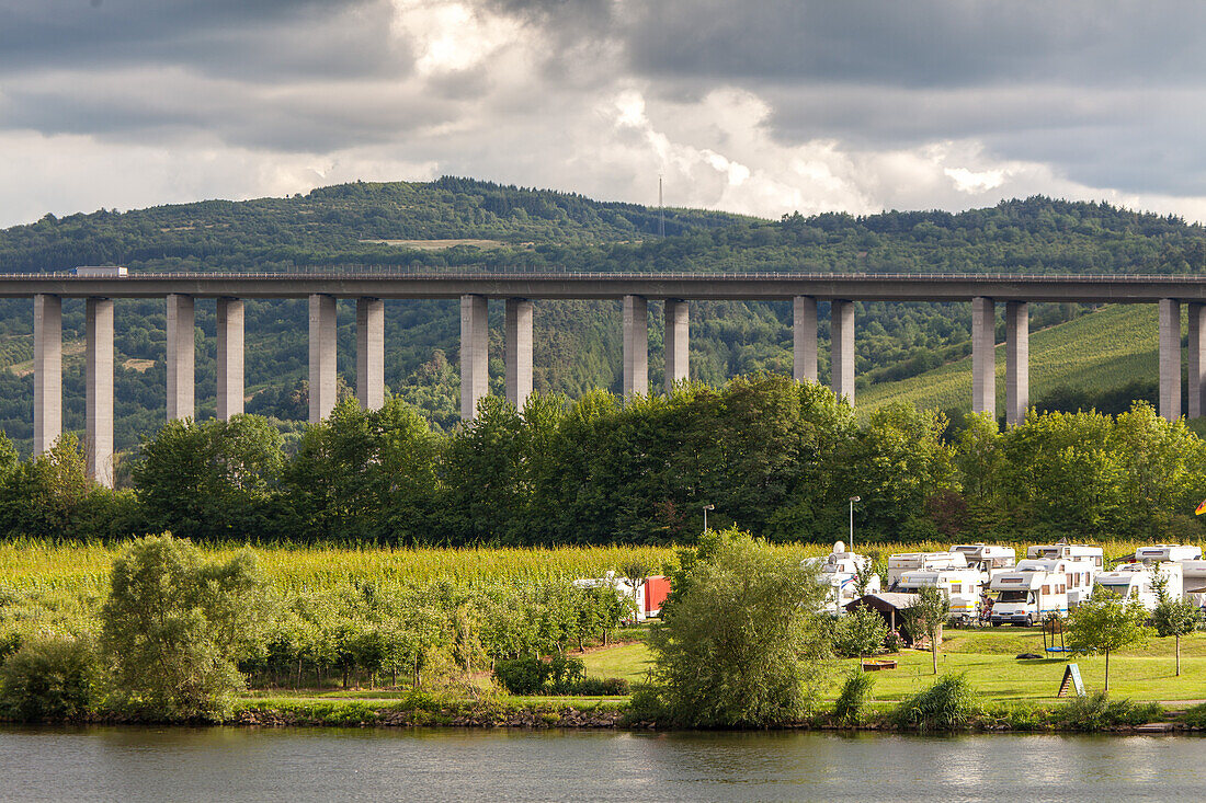 German Autobahn, A1, Moselle bridge near Schweich, motorway, freeway, speed, speed limit, traffic, infrastructure, Molesbachtal bridge, Germany