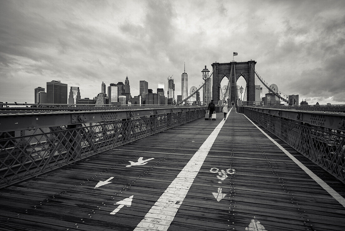 Brooklyn Bridge with Skyline Manhatten, New York City, New York, USA