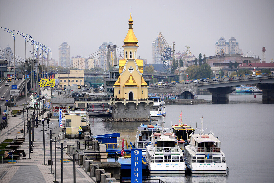 Saint Nicolas at river Dnjpro, Kiew, Ukraine